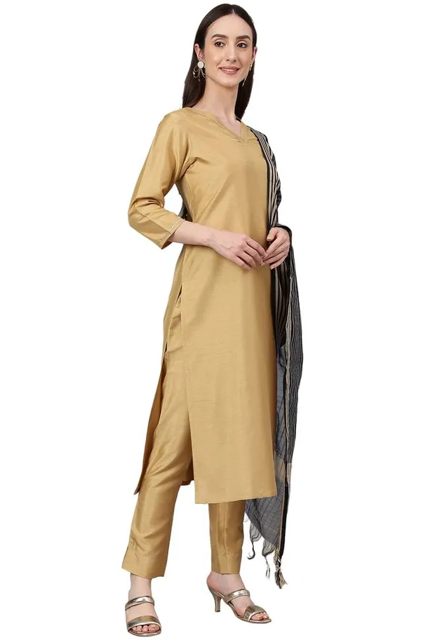 Gold_Crepe_Silk_Solid_Kurta_with_Pant_and_Dupatta