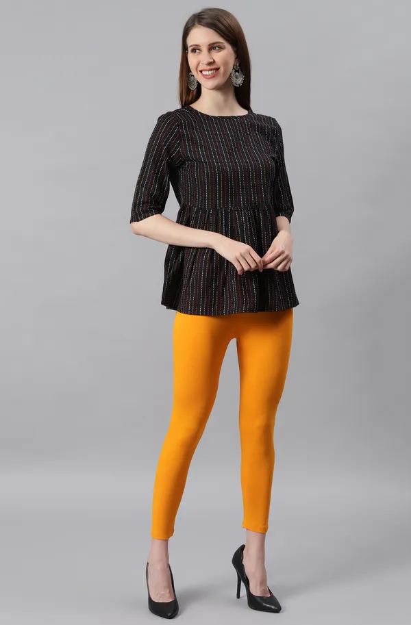Multicolor_Rayon_Blend_Leggings_With_Elasticated_Waist_For_Women_Combo_Set_(Pack_Of_2)