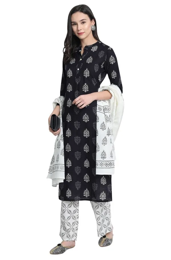 Indian_Womens_Black_Cotton_Kurta_With_Palazzo_and_Dupatta
