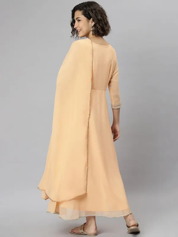 Janasya_Womens_Peach_Poly_Georgette_Kurta_With_Dupatta