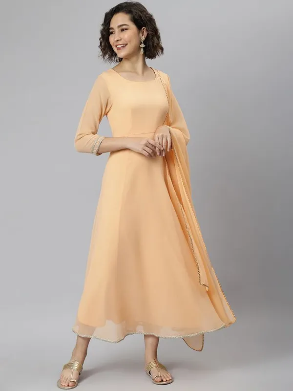 Janasya_Womens_Peach_Poly_Georgette_Kurta_With_Dupatta
