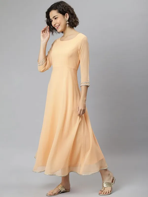 Janasya_Womens_Peach_Poly_Georgette_Kurta_With_Dupatta