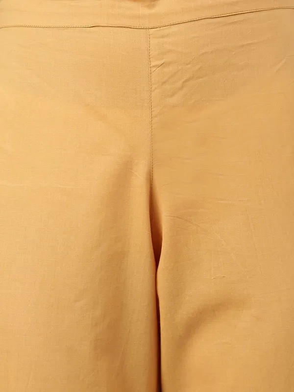 Mustard_Floral_Cotton_Straight_Kurta,_Pant & Dupatta_Set