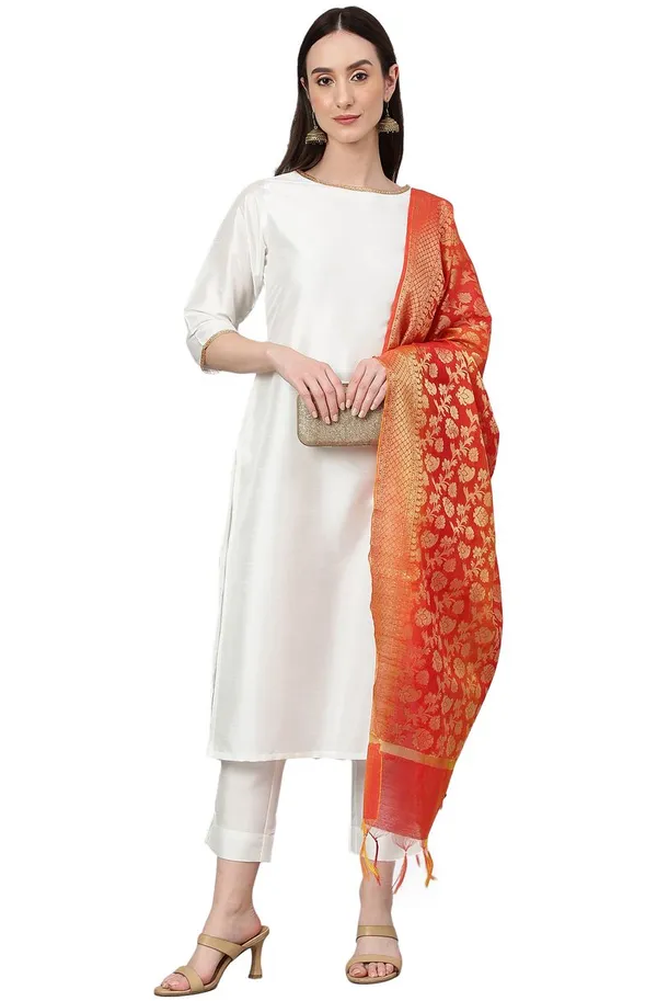 Off_White_Crepe_Silk_Solid_Kurta_with_Pant_and_Dupatta