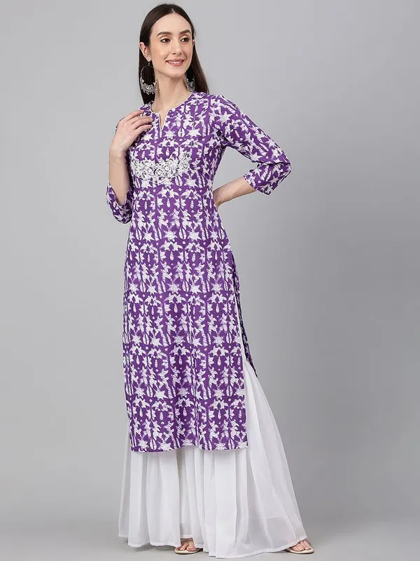 Purple_Cotton_Batik_Print_Straight_Kurta