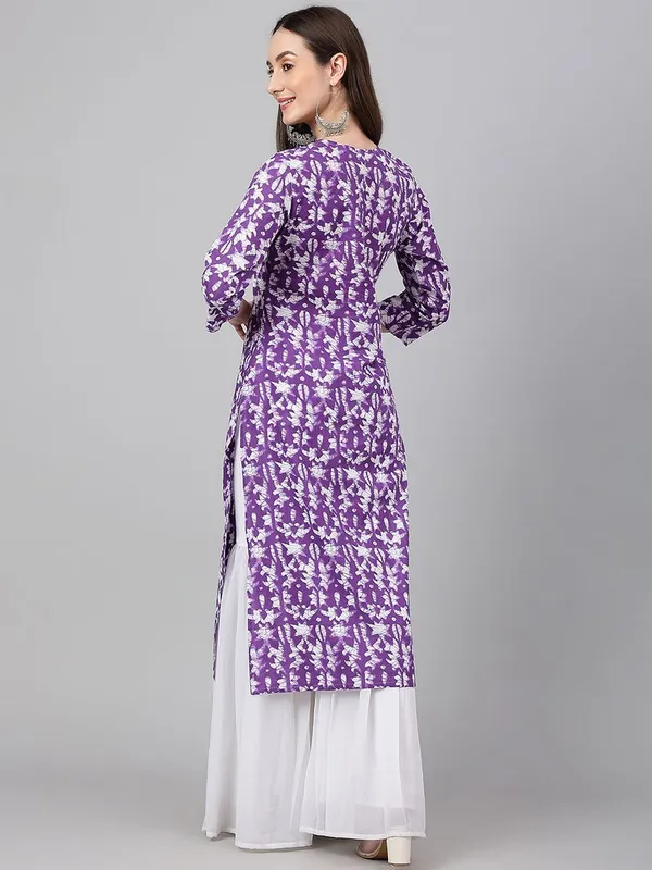 Purple_Cotton_Batik_Print_Straight_Kurta