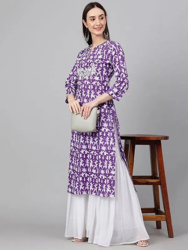 Purple_Cotton_Batik_Print_Straight_Kurta