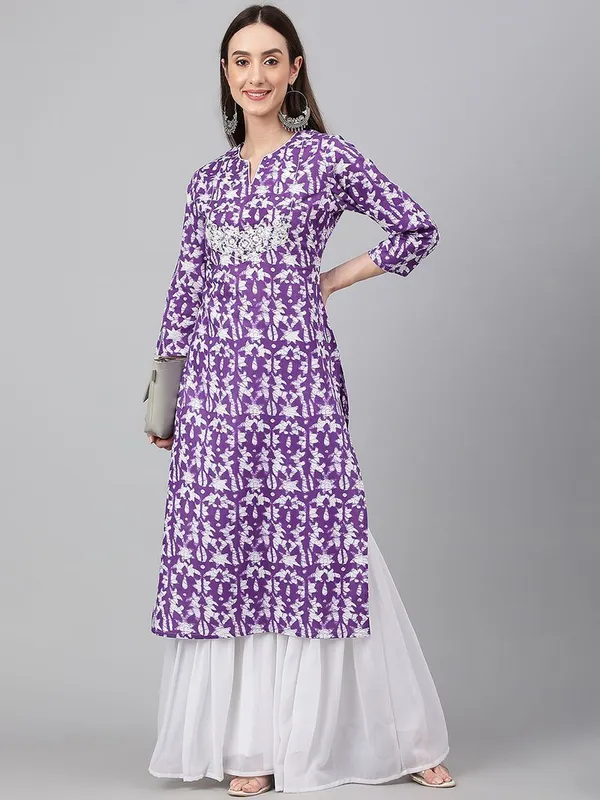 Purple_Cotton_Batik_Print_Straight_Kurta