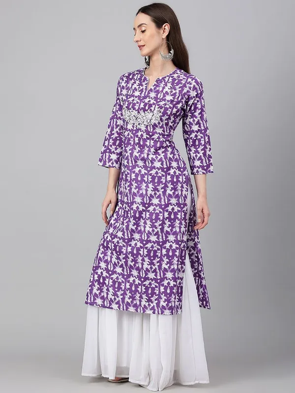 Purple_Cotton_Batik_Print_Straight_Kurta
