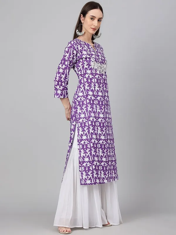 Purple_Cotton_Batik_Print_Straight_Kurta