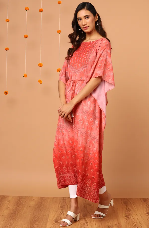 Peach_Poly_Georgette_Kaftan_For_Women