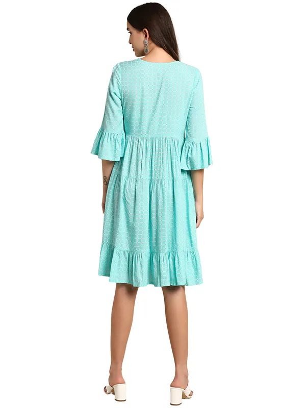 Rayon_Western_Dress_Turquoise