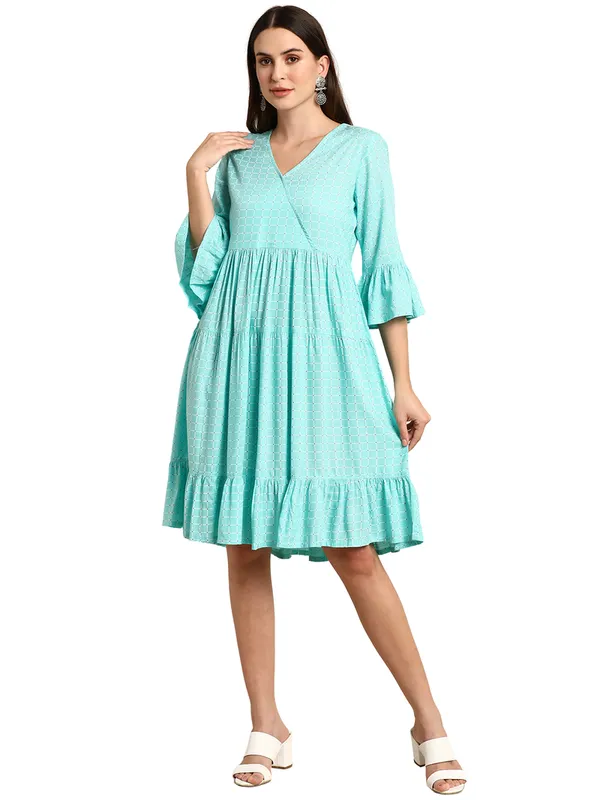 Rayon_Western_Dress_Turquoise