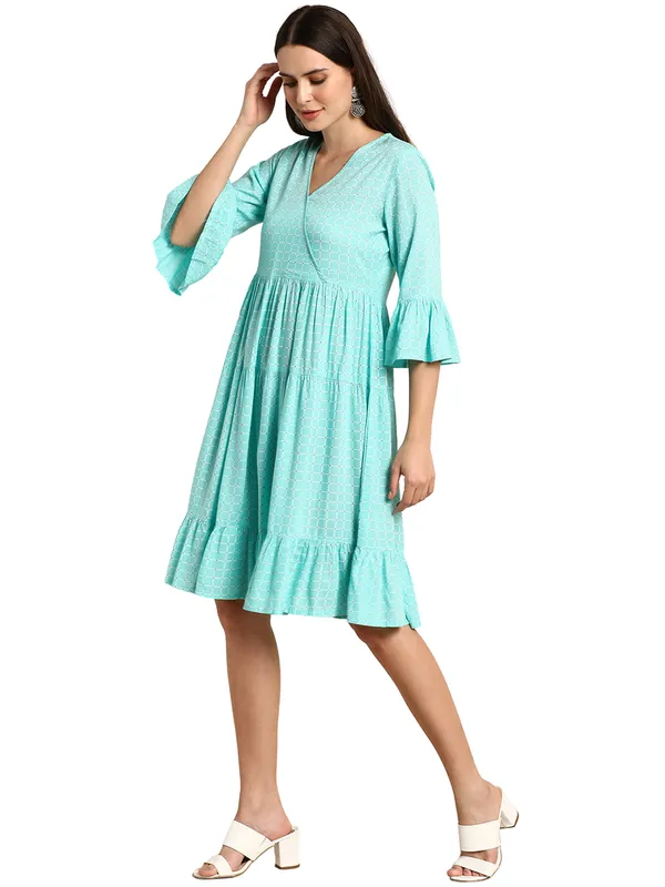 Rayon_Western_Dress_Turquoise