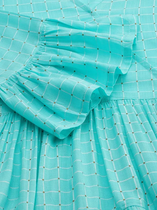 Rayon_Western_Dress_Turquoise