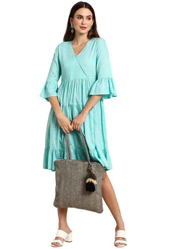 Rayon_Western_Dress_Turquoise