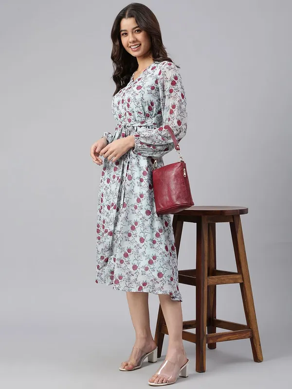 Sea_Green_Georgette_Floral_Print_A-line_Western_Dress