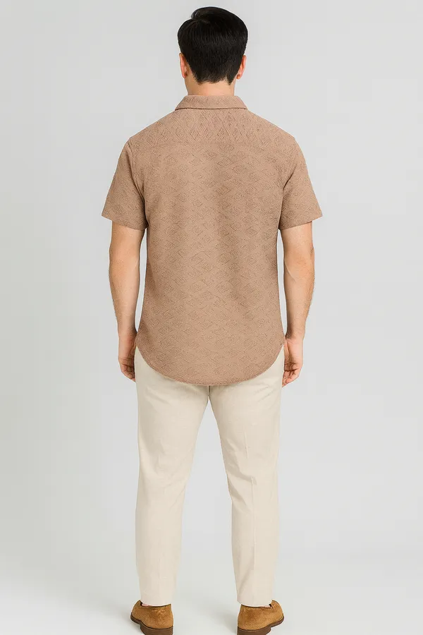 MENS_DUSTY_PEACH_COLOUR_JACQUARD_DESIGN_HALF_SLEVEES_SHIRT