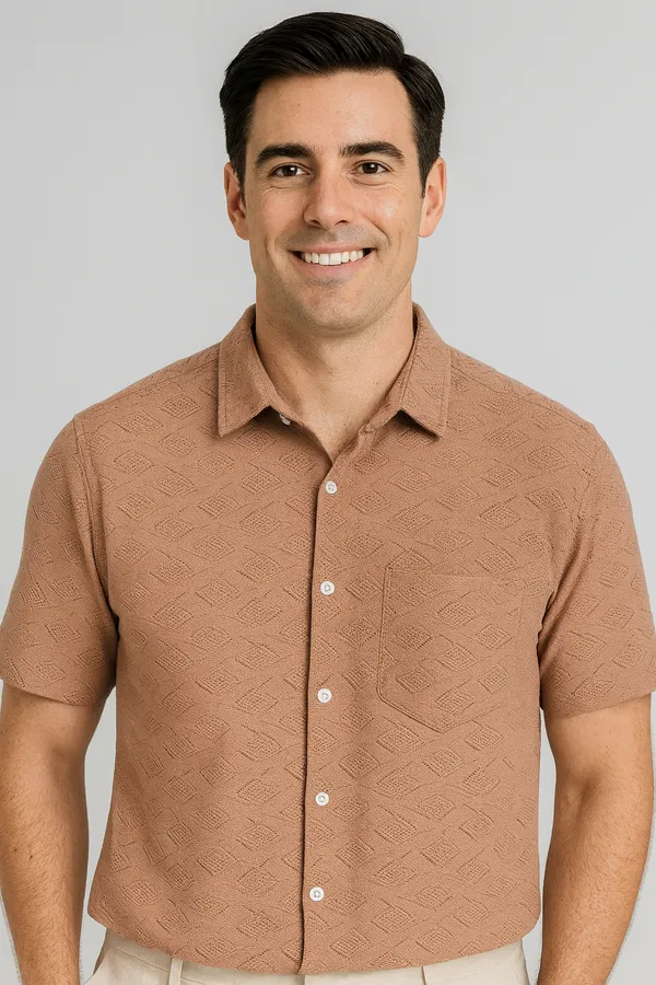 MENS_DUSTY_PEACH_COLOUR_JACQUARD_DESIGN_HALF_SLEVEES_SHIRT