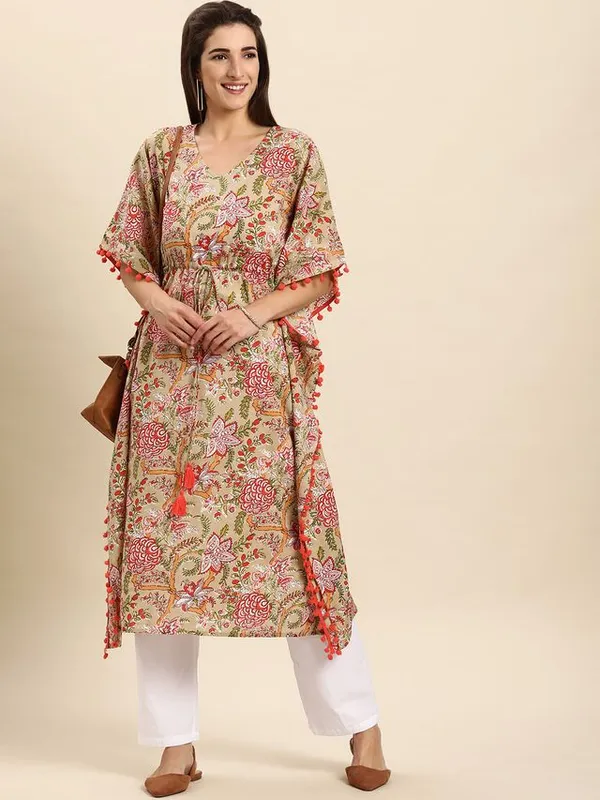 Womens_Beige_Cotton_Kaftan
