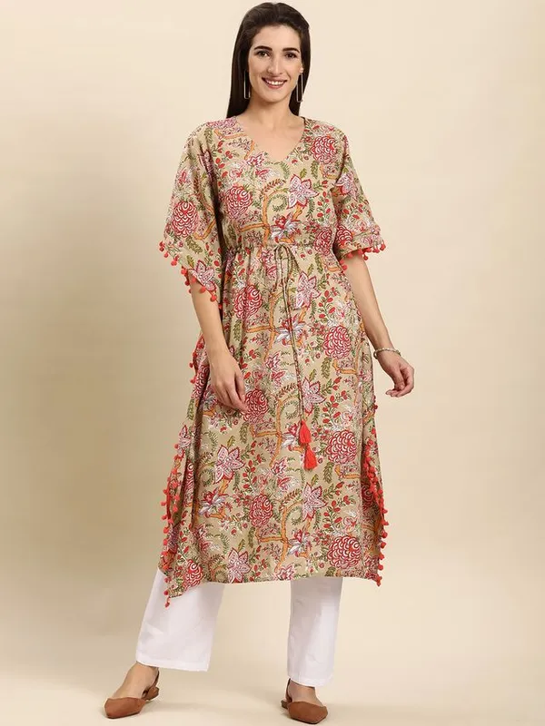 Womens_Beige_Cotton_Kaftan