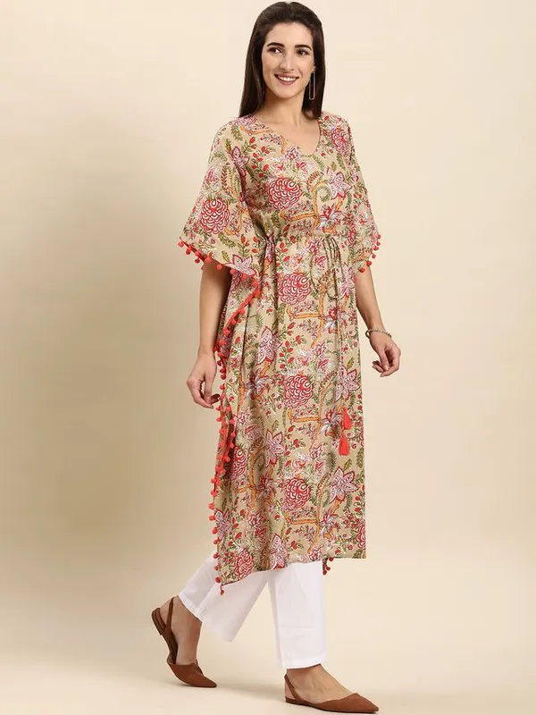 Womens_Beige_Cotton_Kaftan