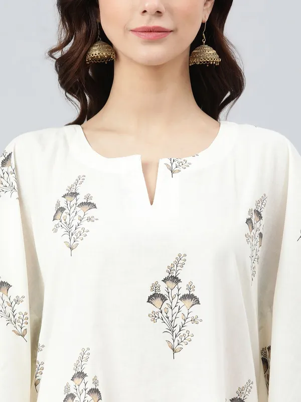 Womens_Cream_Cotton_Kaftan_With_Pant