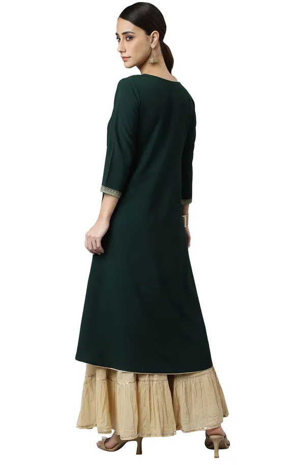 Womens_Green_Crepe_Foil_Print_Straight_Kurta