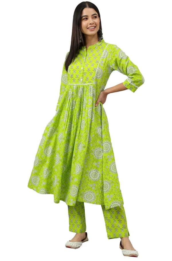 Womens_Light_Green_Cotton_Block_Printed_Kurta_with_Pant