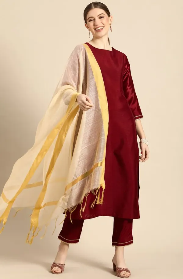 Womens_Maroon_Embroidered_Straight_Kurta_Set