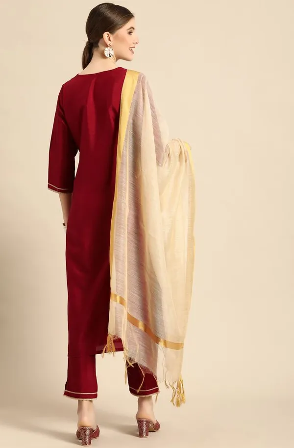 Womens_Maroon_Embroidered_Straight_Kurta_Set