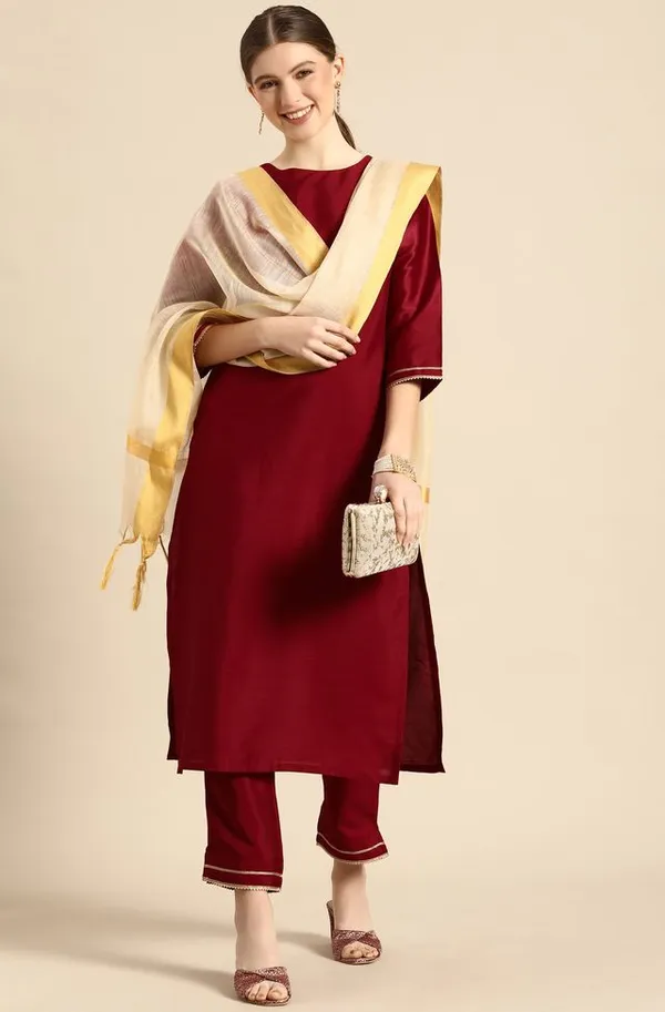 Womens_Maroon_Embroidered_Straight_Kurta_Set