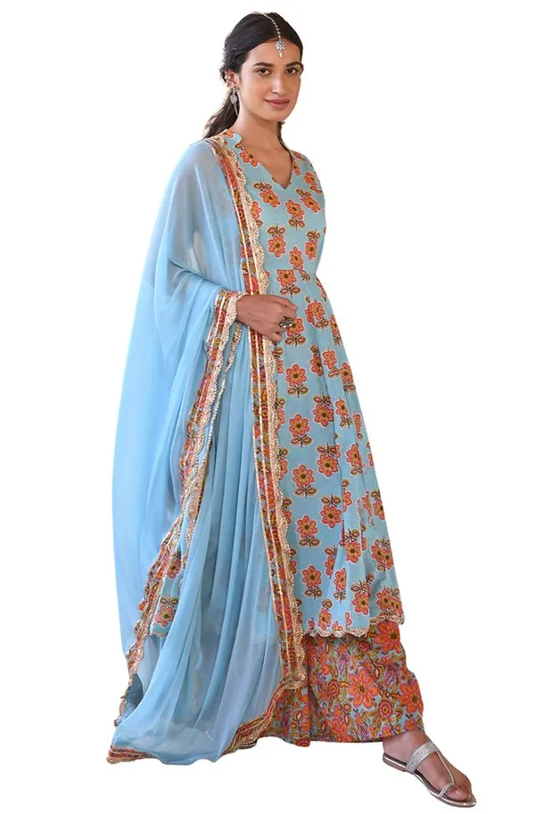 Womens_Mint_Blue_Cotton_Floral_Print_Kurta_with_Palazzo_and_Dupatta