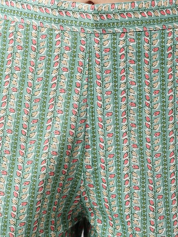 Womens_Mint_Green_Cotton_Floral_Print_Kurta_with_Pant