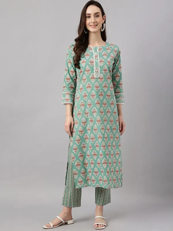 Womens_Mint_Green_Cotton_Floral_Print_Kurta_with_Pant