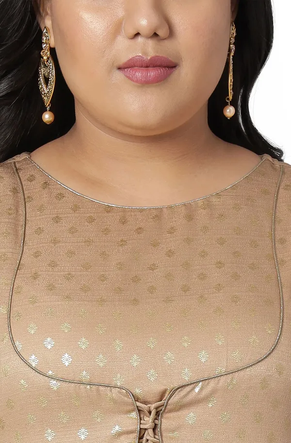 Womens_Plus_Size_Beige_Poly_Silk_Kurta