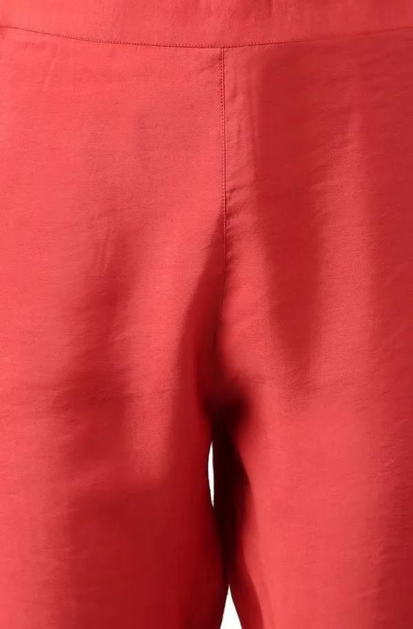 Womens_Red_Art_Silk_Solid_Kurta_With_Pant