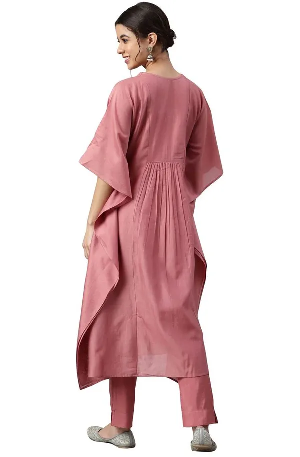 Womens_Rose_Red_Polyester_Solid_Kurta_with_Pant