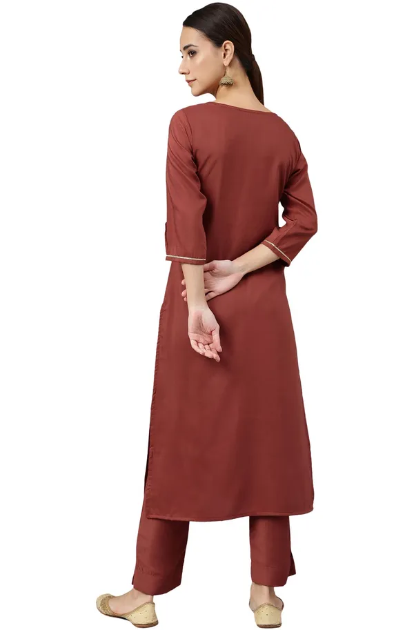 Womens_Rust_Poly_Silk_Sequined_Kurta_with_Pant