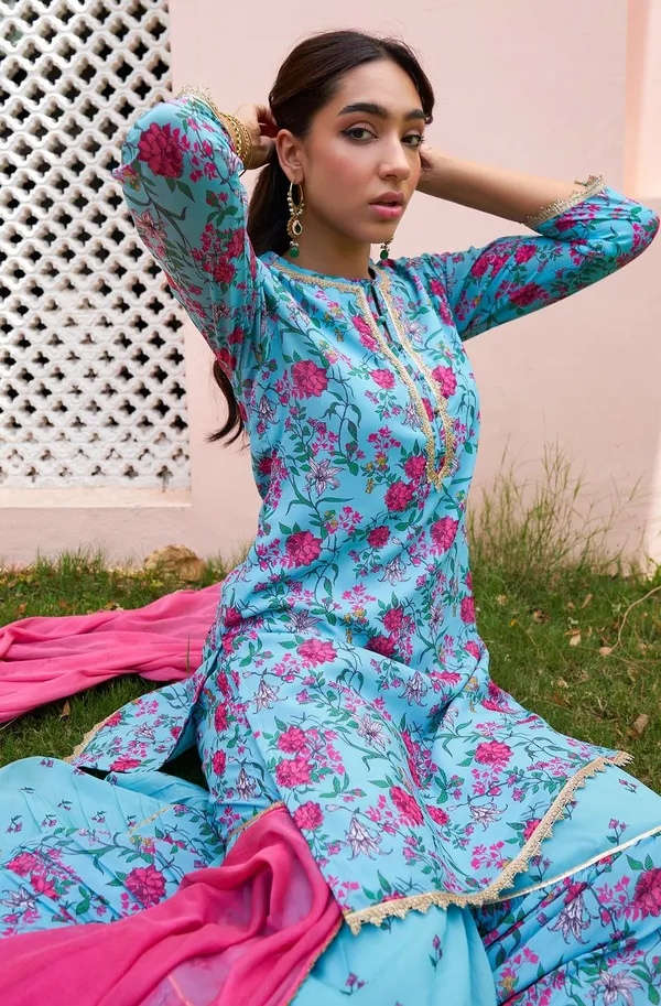 Womens_Sky_Blue_Georgette_Digital_Floral_Printed_Short_Kurta_with_Sharara_and_Dupatta