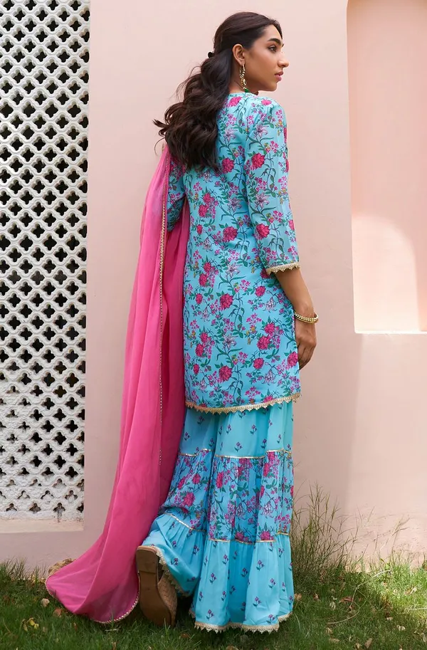 Womens_Sky_Blue_Georgette_Digital_Floral_Printed_Short_Kurta_with_Sharara_and_Dupatta