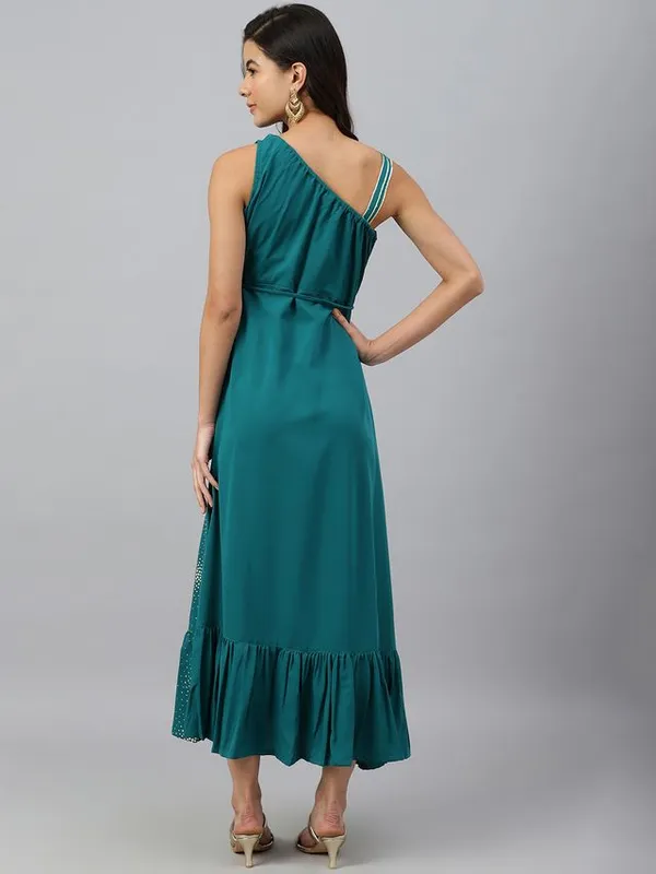 Womens_Teal_Green_Poly_Crepe_Printed_Flared_Kurta