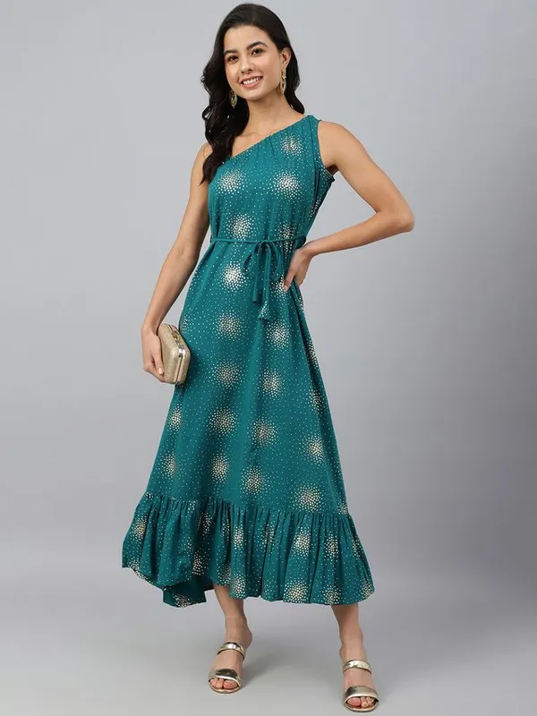 Womens_Teal_Green_Poly_Crepe_Printed_Flared_Kurta
