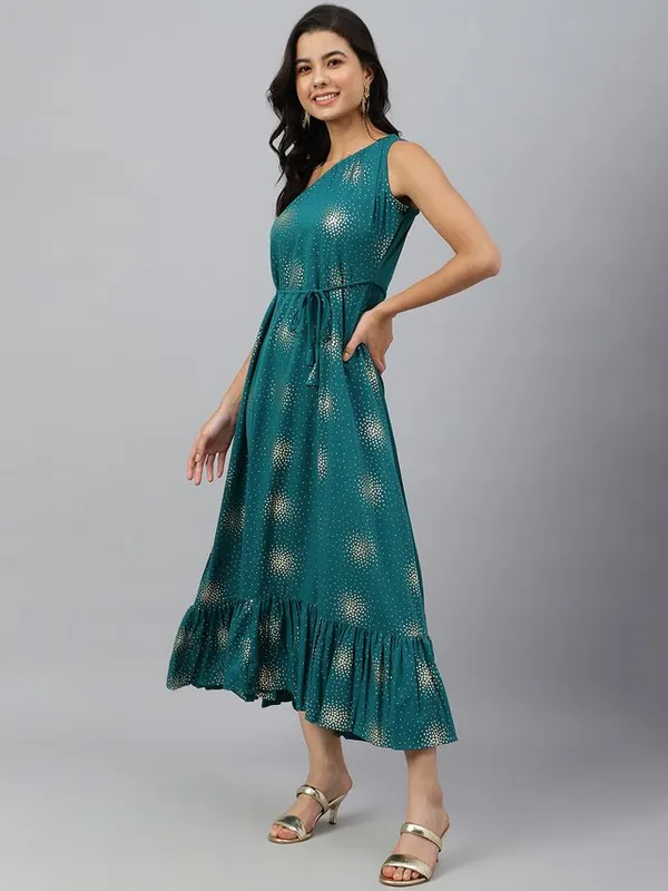 Womens_Teal_Green_Poly_Crepe_Printed_Flared_Kurta