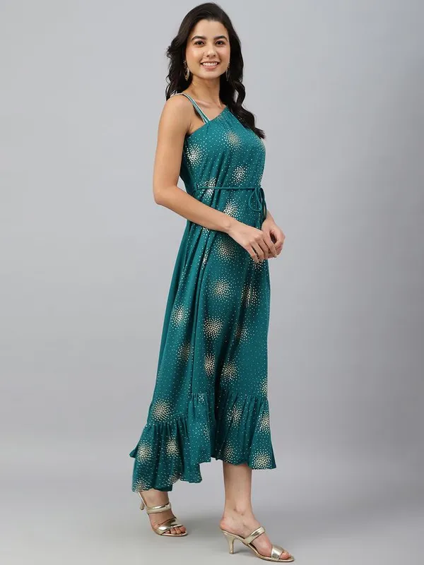 Womens_Teal_Green_Poly_Crepe_Printed_Flared_Kurta
