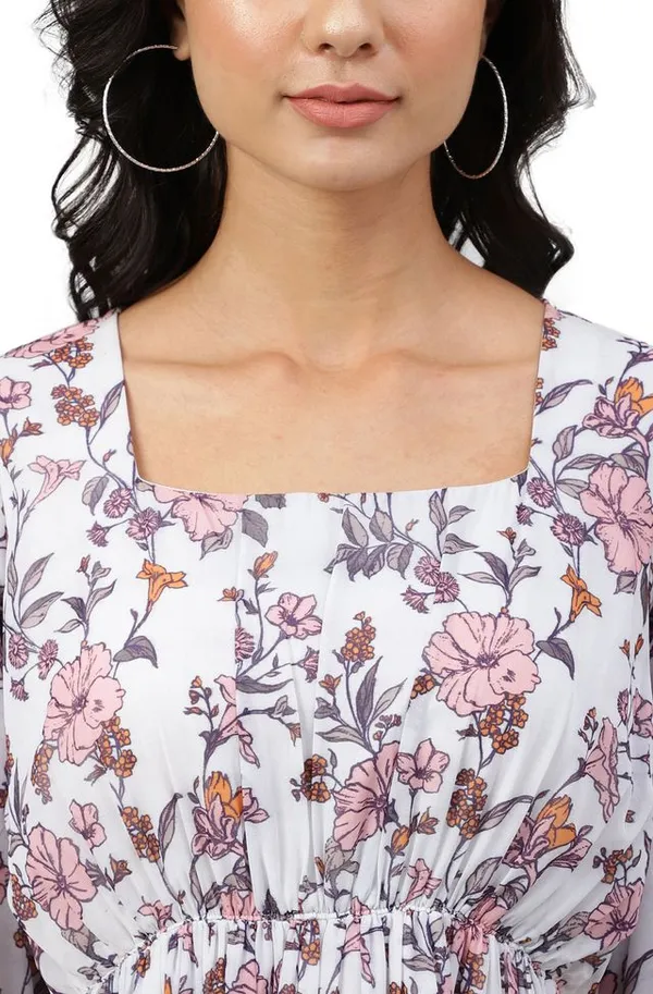 Womens_White_Georgette_Floral_Print_Flared_Western