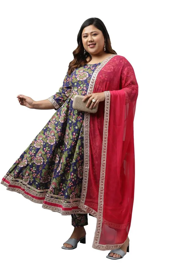 Royal_Floral_Anarkali_Kurta_Set_–_Navy_&_Pink
