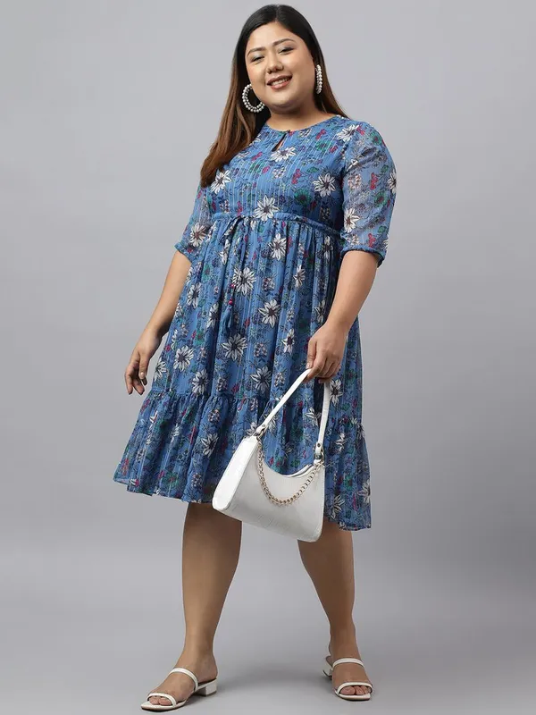 XL_LOVE_-_Womens_Blue_Poly_Georgette_Floral_Printed_Flared_Dress