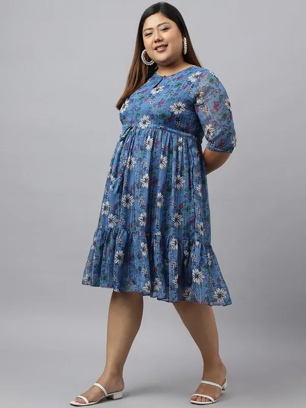 XL_LOVE_-_Womens_Blue_Poly_Georgette_Floral_Printed_Flared_Dress