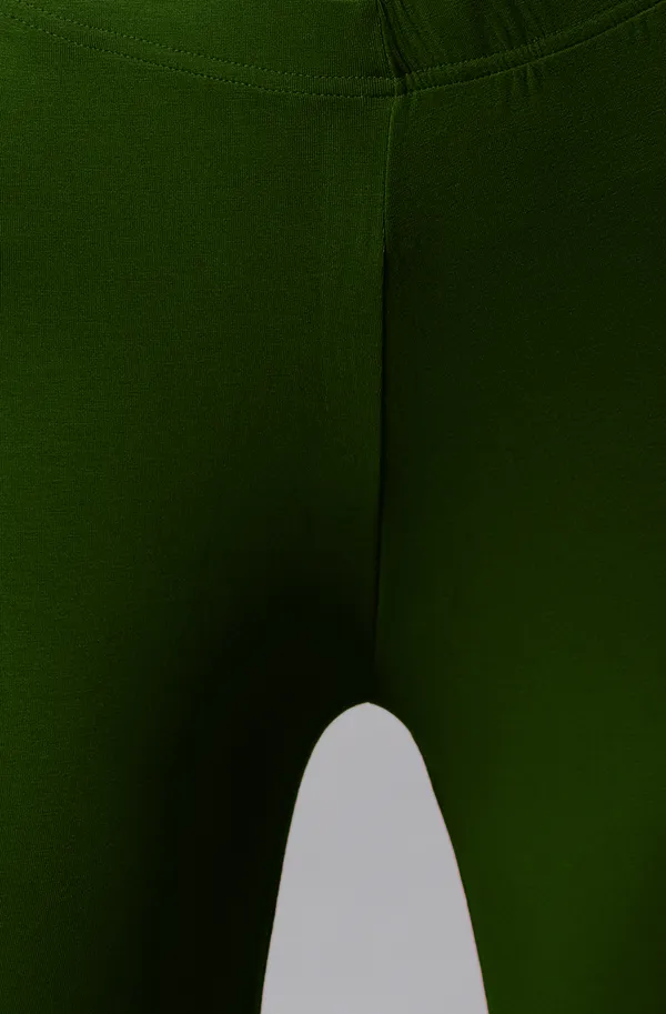 Green_Rayon_Blend_Leggings_With_Elasticated_Waist_For_Women